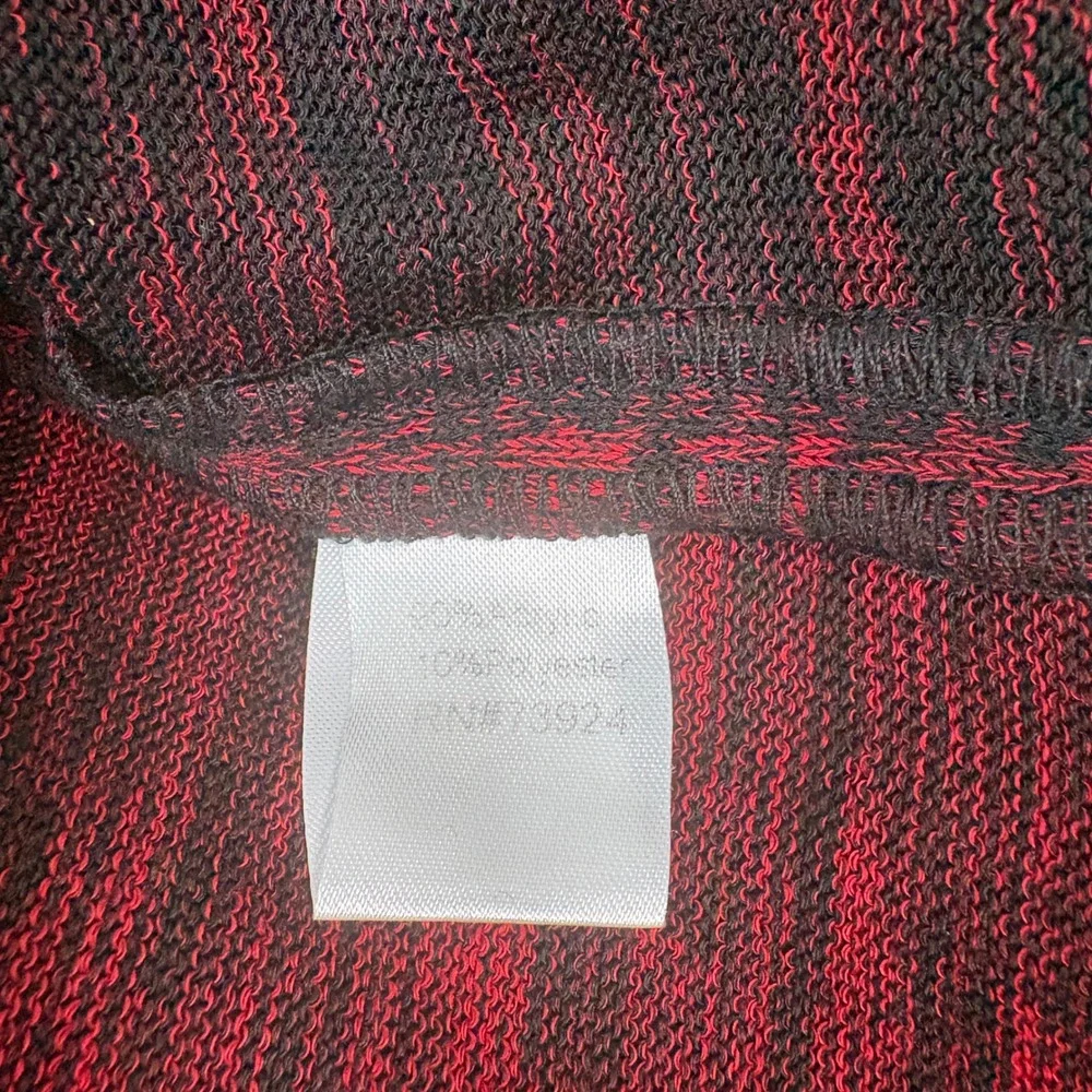 Ming Wang Knit Dress Womens Size Large Red Gray Colorblock Sheath 3/4 Sleeve Mod